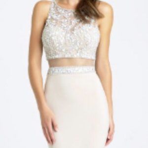 Khaki Madison James 16-314 Mock 2-pc Prom Gown